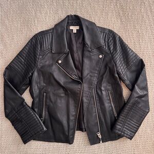 Topshop Black Leather Biker Jacket